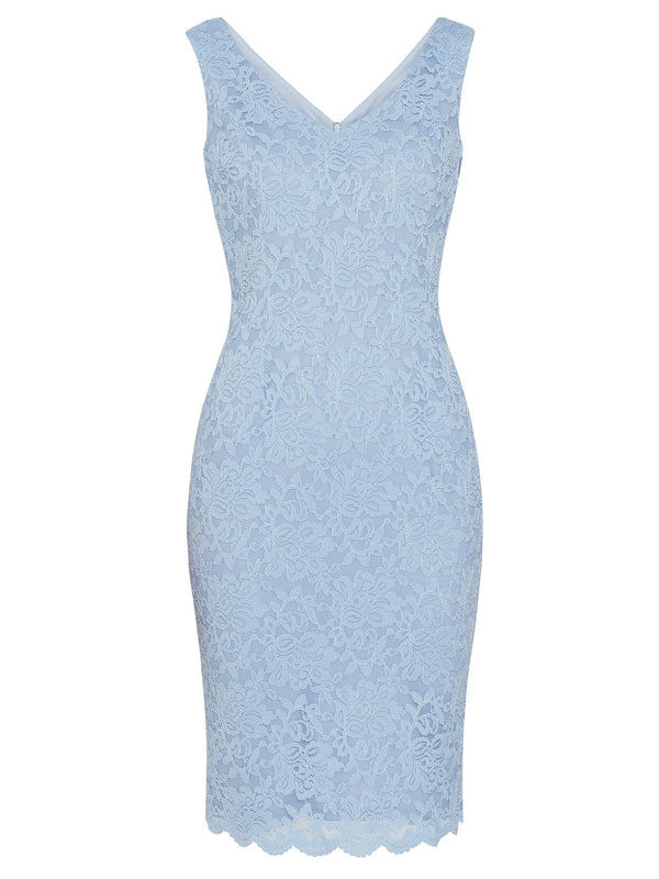 Giovanna Lace Shift Dress, Nordic Blue