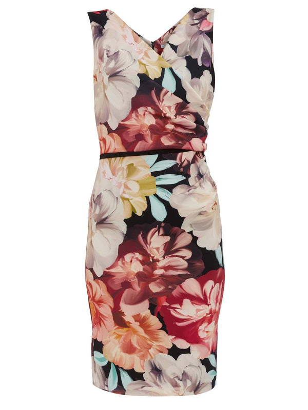 Elena Floral Scuba Jersey Dress