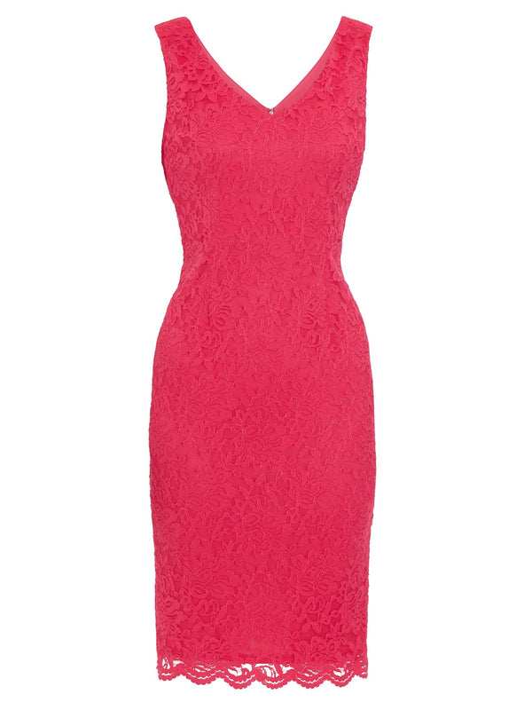 Giovanna Lace Shift Dress, Fuchsia