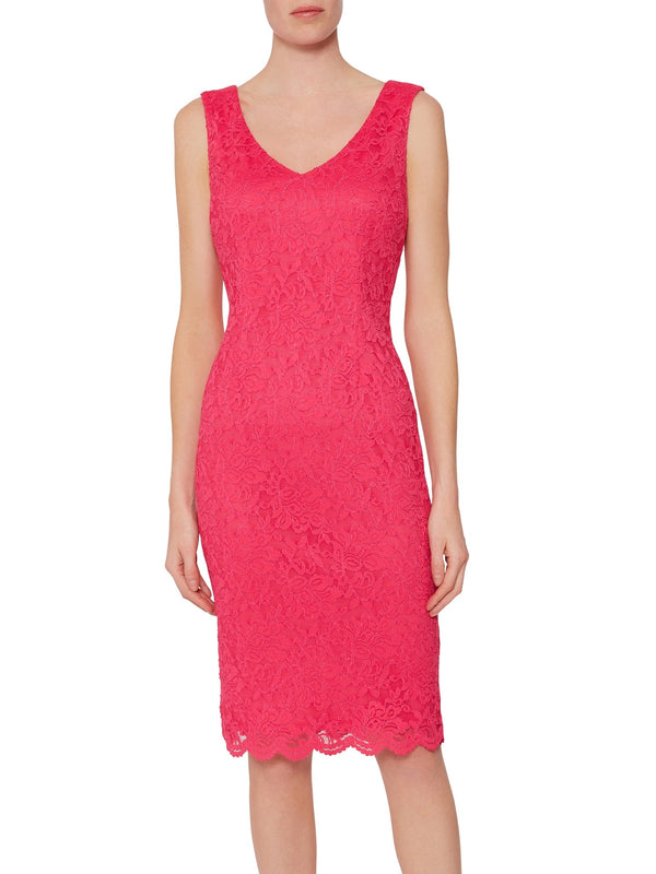 Giovanna Lace Shift Dress, Fuchsia