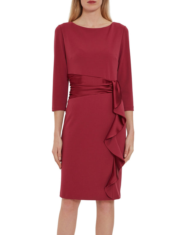 Edelia Stretch Crepe Dress, Russet