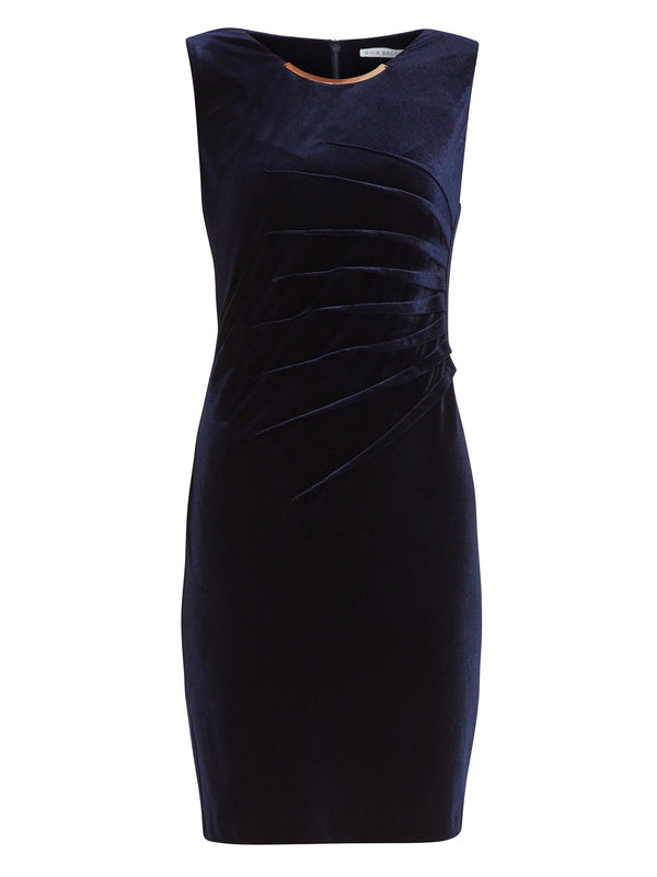 Gaela Velvet Dress, Navy