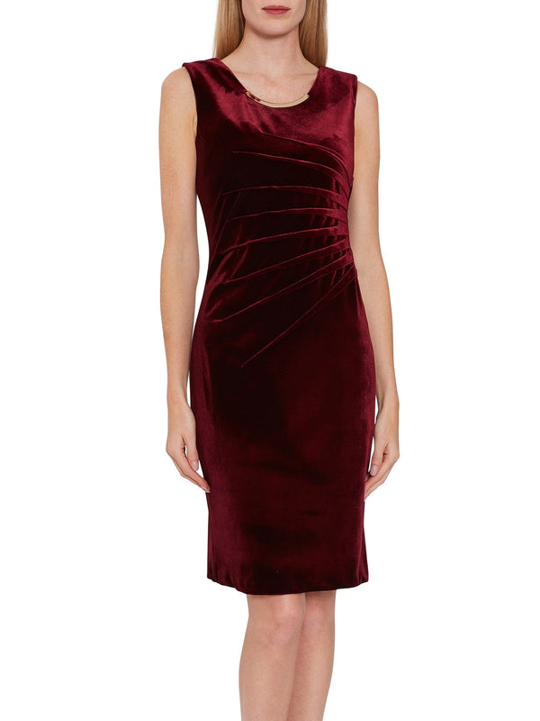 Gaela Velvet Dress, Wine